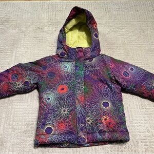 Columbia Toddler 3T Purple/Red Spiral Snow Winter Jacket with Hood